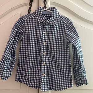 Carters blue and white checkered long sleeve button up size 4
